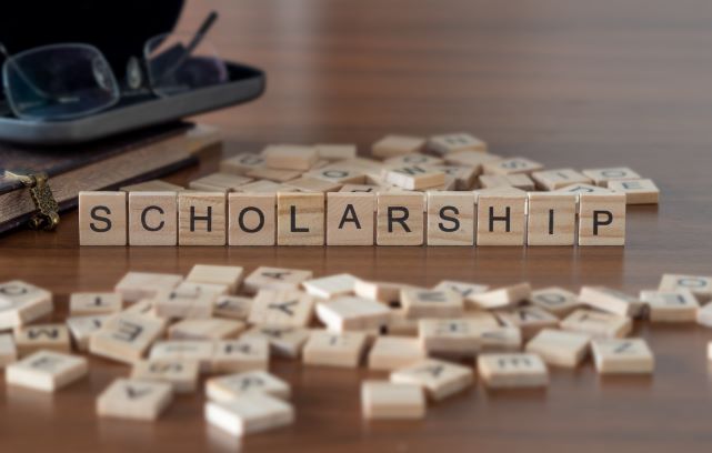 scholarship with scrabble tiles